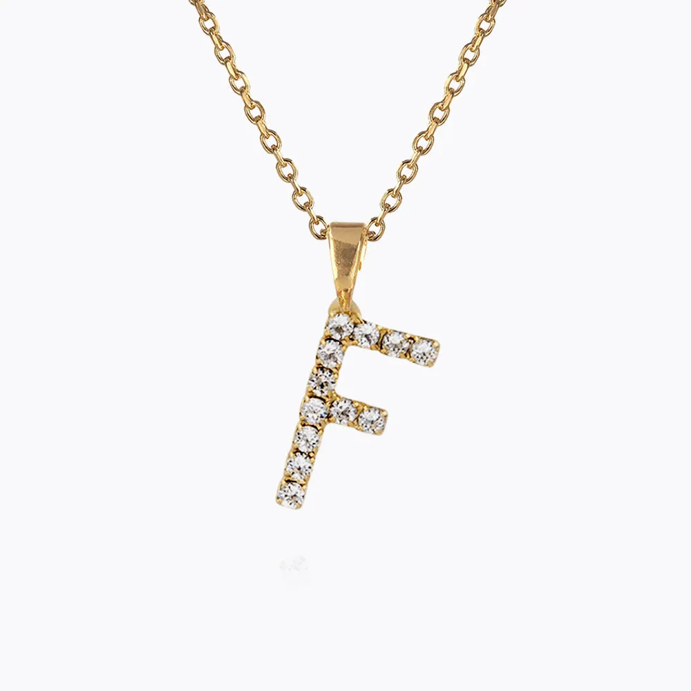 Mini Letter Necklace F / Crystal Caroline Svedbom