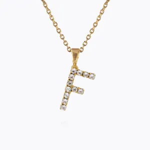 Mini Letter Necklace F / Crystal Caroline Svedbom