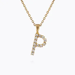 Mini Letter Necklace P / Crystal Caroline Svedbom