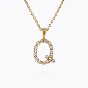 Mini Letter Necklace Q / Crystal Caroline Svedbom