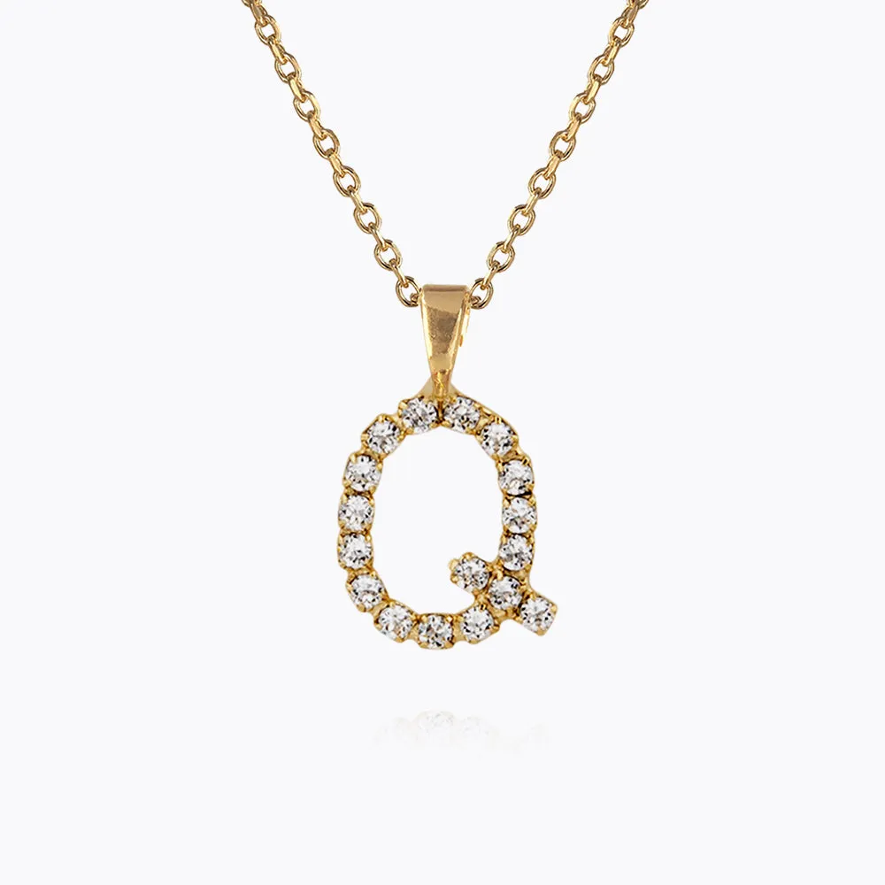 Mini Letter Necklace Q / Crystal Caroline Svedbom
