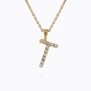 Mini Letter Necklace T / Crystal Caroline Svedbom
