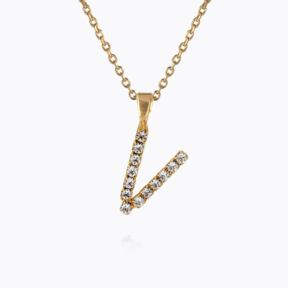 Mini Letter Necklace V / Crystal Caroline Svedbom