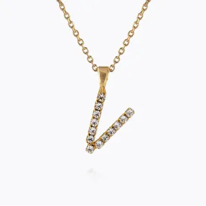 Mini Letter Necklace V / Crystal Caroline Svedbom