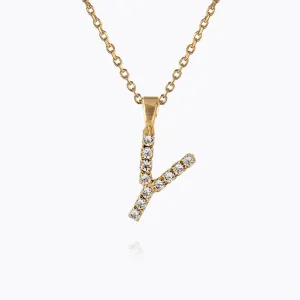 Mini Letter Necklace Y / Crystal Caroline Svedbom