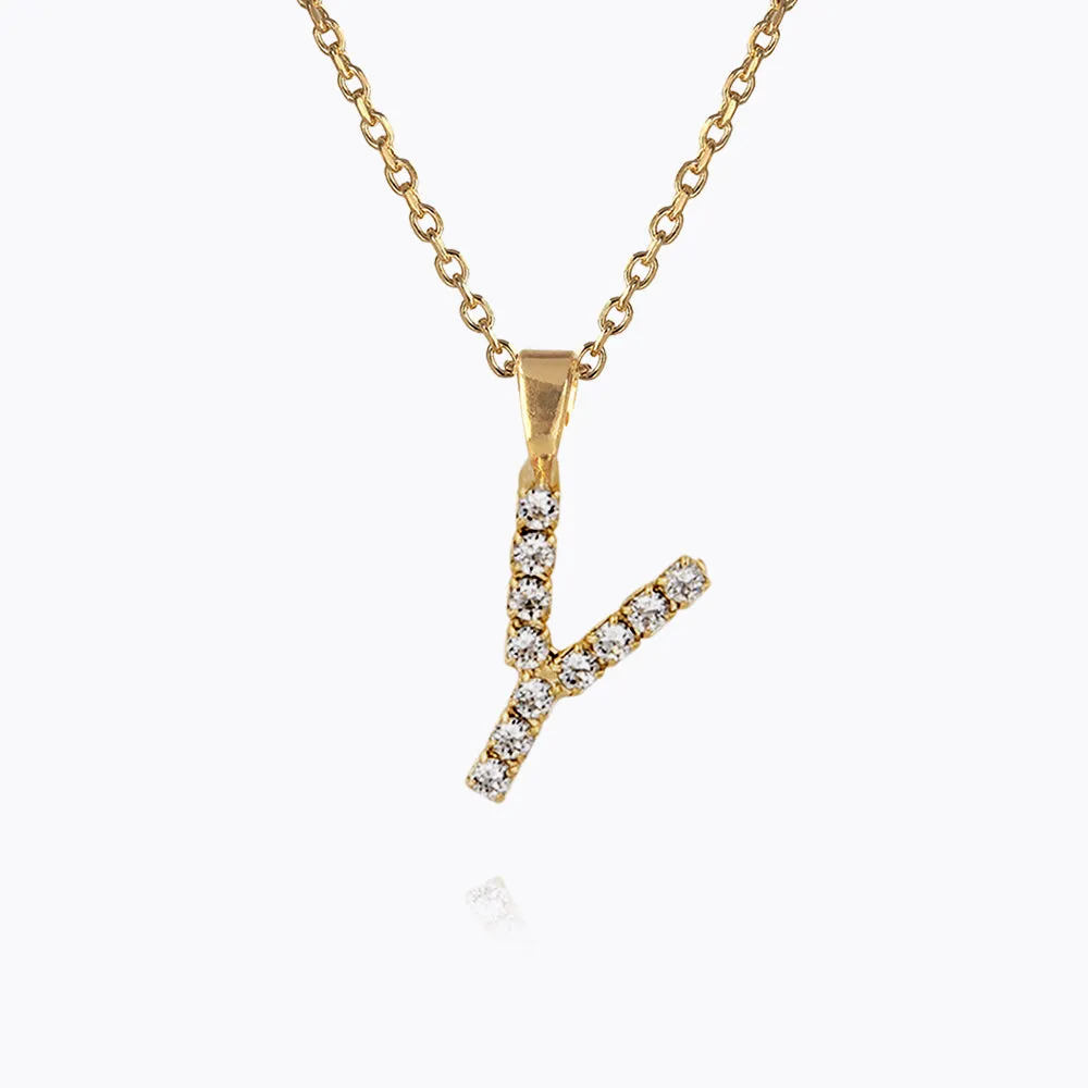 Mini Letter Necklace Y / Crystal Caroline Svedbom