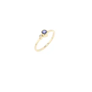 Miss Carla 14K Gold Ring w. Diamond & Tanzanite