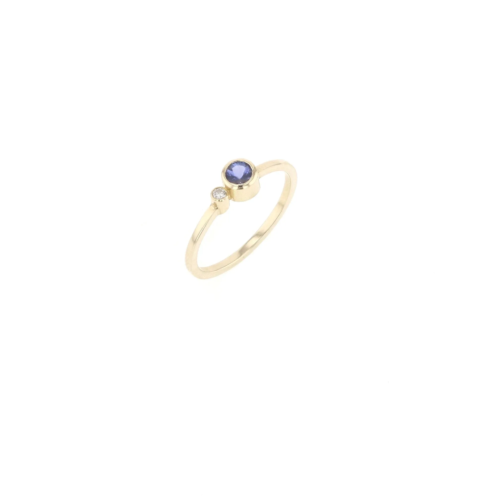 Miss Carla 14K Gold Ring w. Diamond & Tanzanite