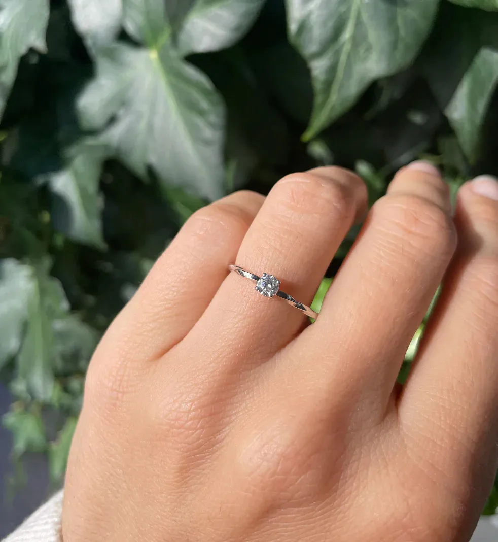 Miss Martha 14K White Gold Ring w. Diamond