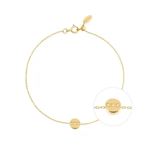 Modern Words Fine Dot Dot Dot 18K Gold Bracelet w. Diamond