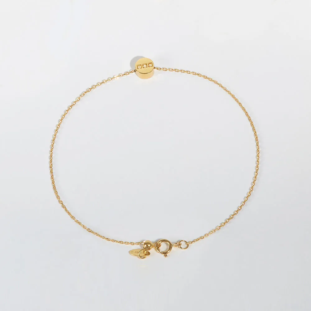 Modern Words Fine Dot Dot Dot 18K Gold Bracelet w. Diamond