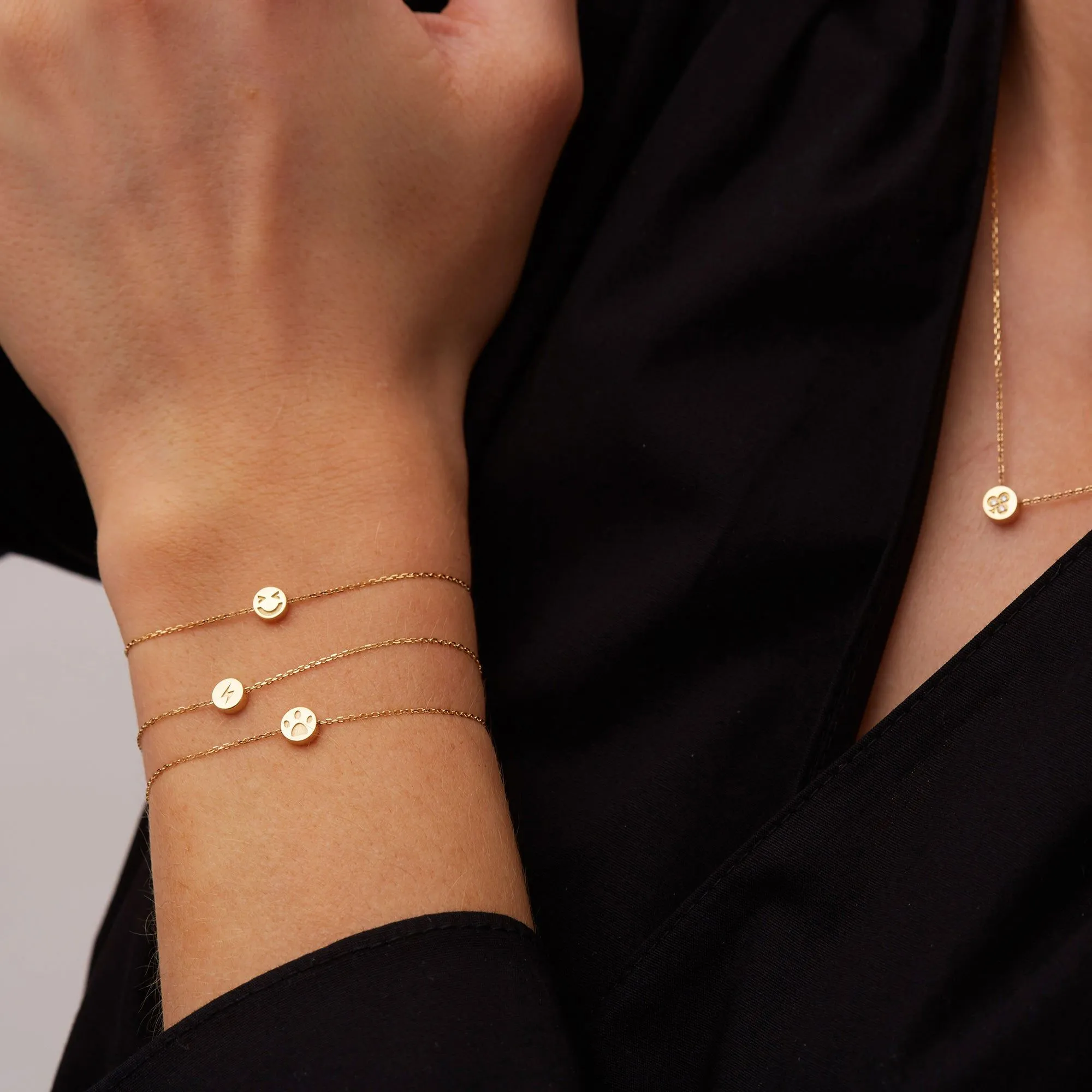 Modern Words Fine One Hundred 18K Gold Bracelet
