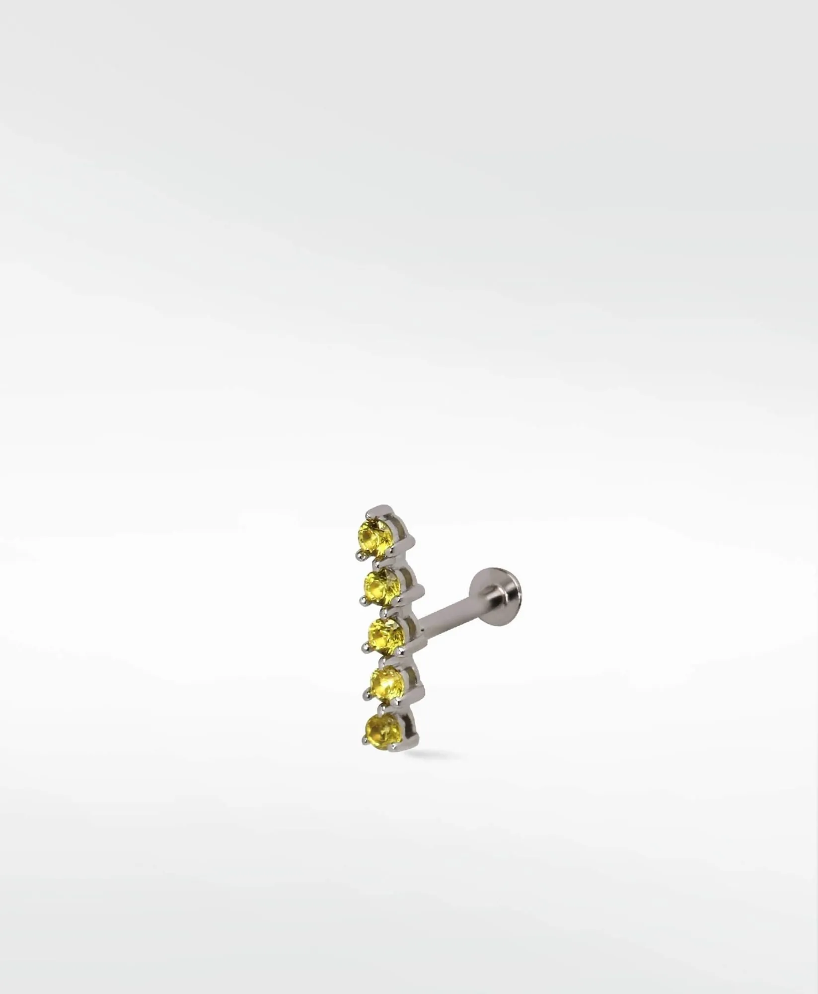 Modernist Tennis Small 14K Whitegold Ear Crawler Stud w. Pink Sapphires
