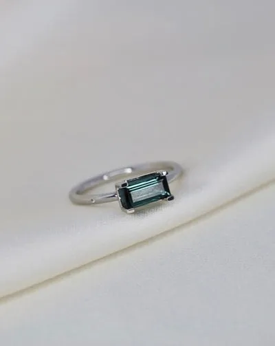 Nord Green 18K Whitegold Ring w. Tourmaline & Diamond