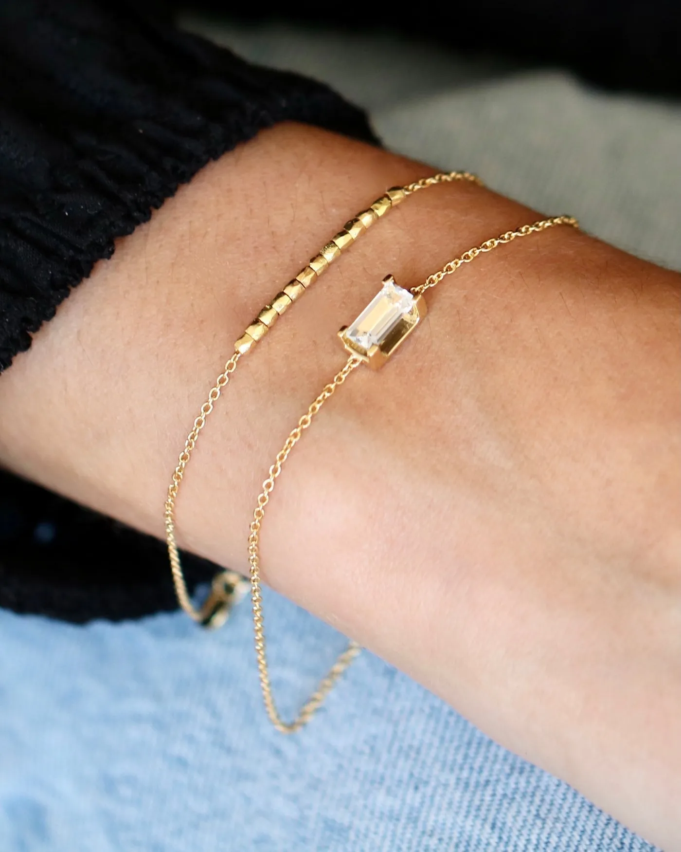 Nord White 18K Gold Bracelet w. Topaz & Diamond