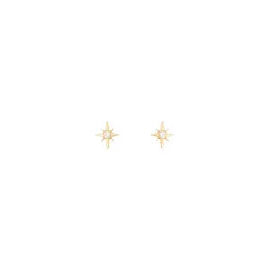 North Star 18K Gold Stud w. Diamond