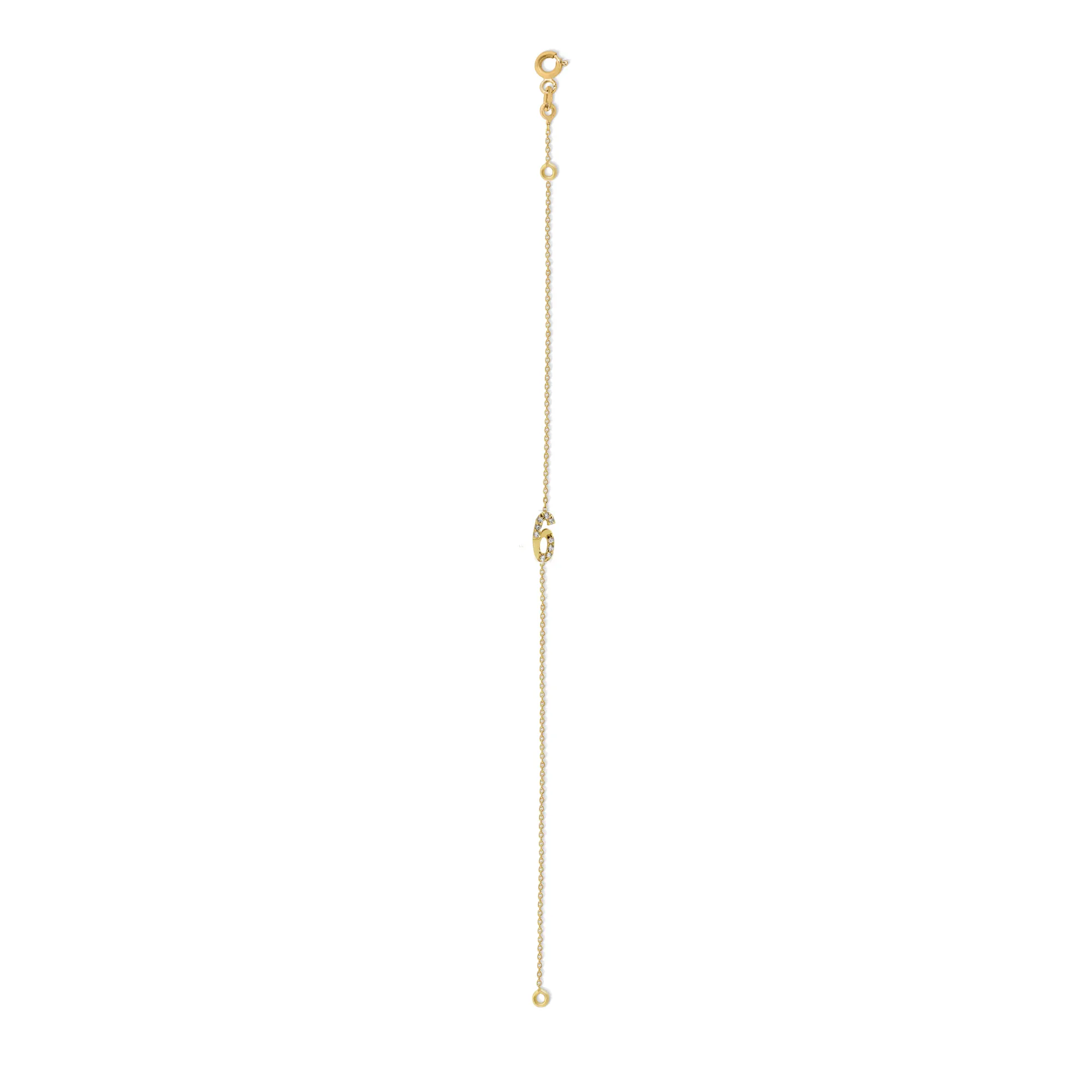Numerology 6 18K Gold Bracelet w. Sapphires