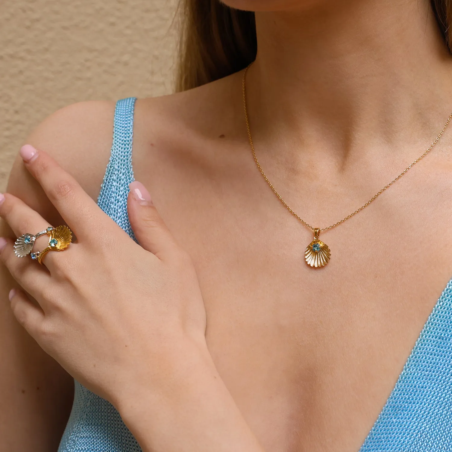 Ocean Treasure Necklace / Aquamarine Caroline Svedbom