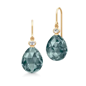 Ofelia Midnight Blue Gold Plated Earrings w. Crystal