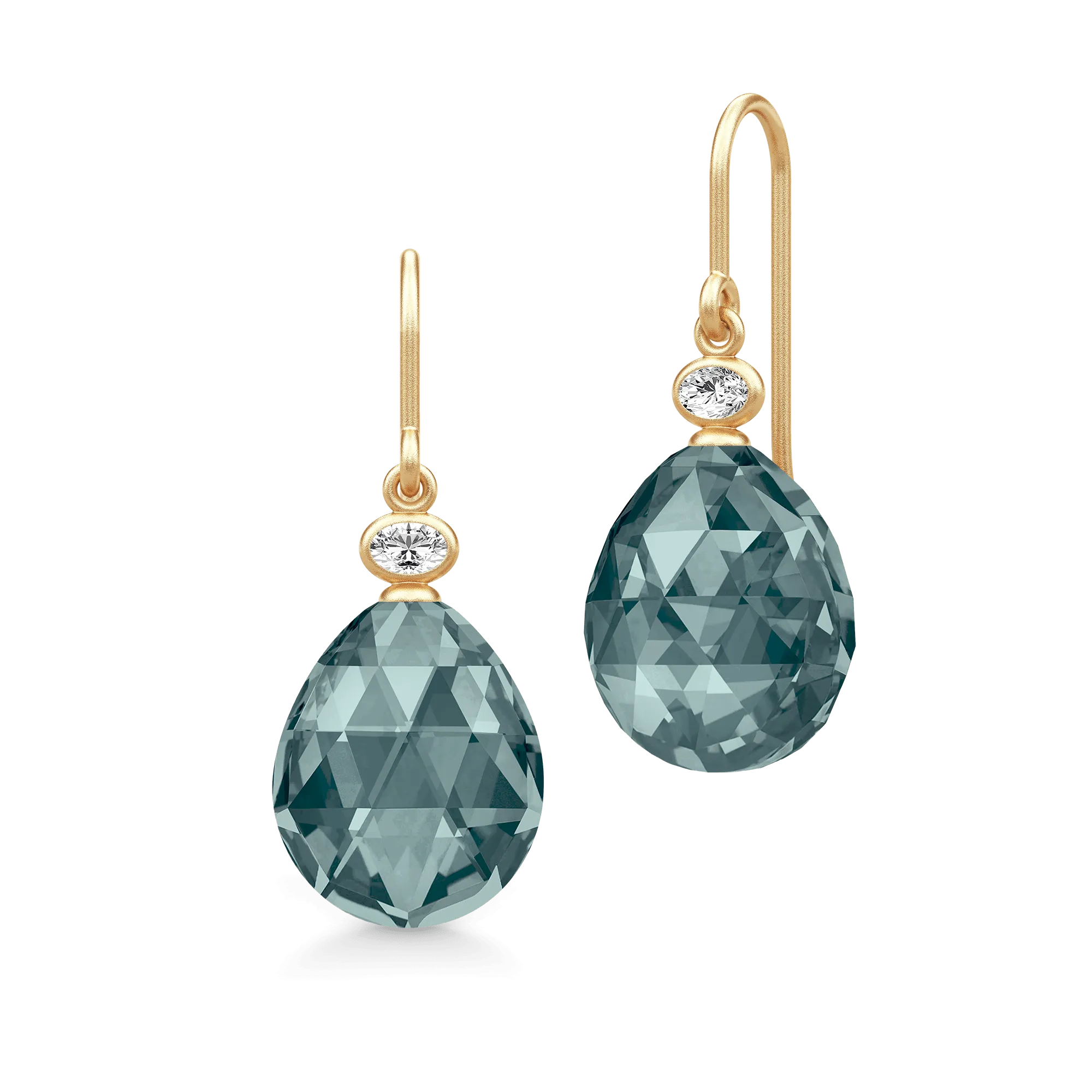 Ofelia Midnight Blue Gold Plated Earrings w. Crystal