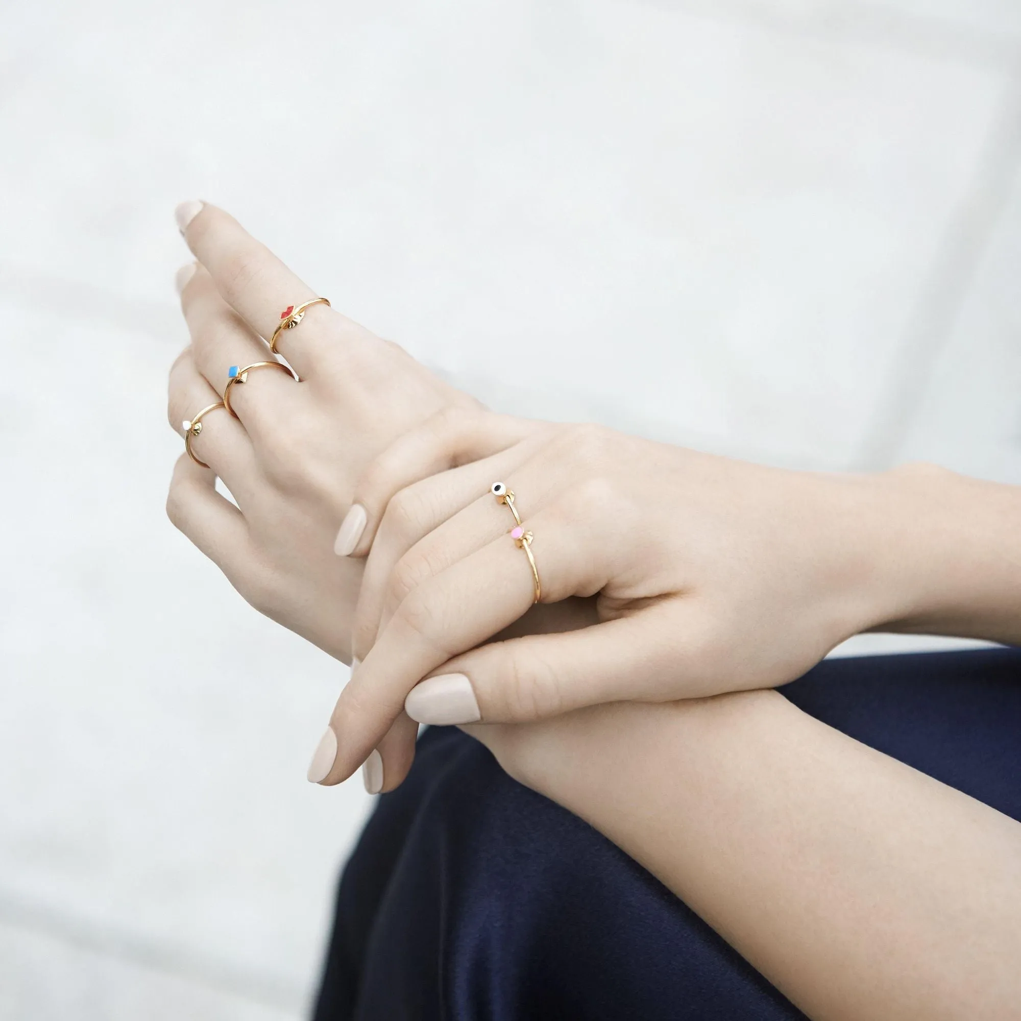 Orbit Infinity Cube Gold Plated Ring