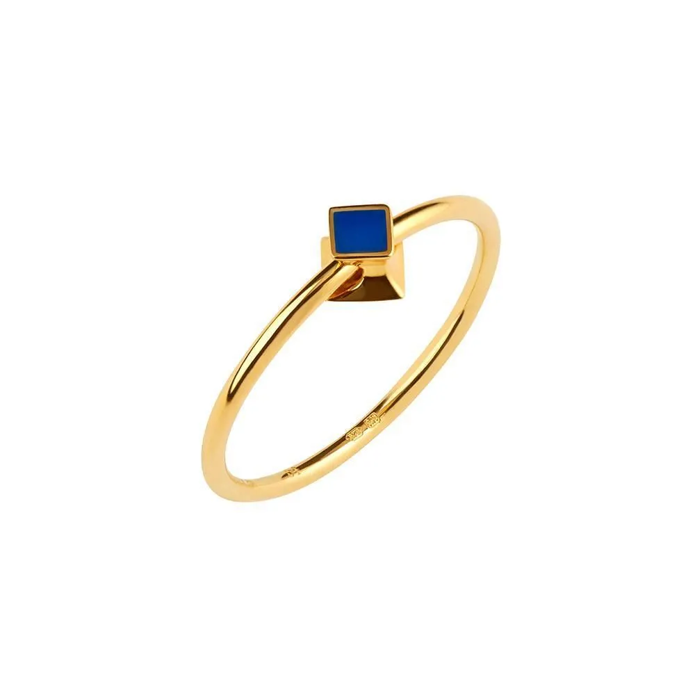 Orbit Infinity Cube Gold Plated Ring