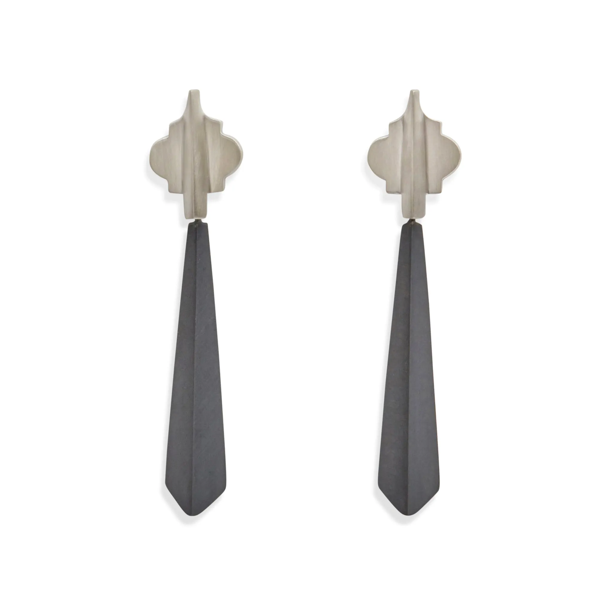 Oxidised Drop Cathedral Earrings Pieces of Eight