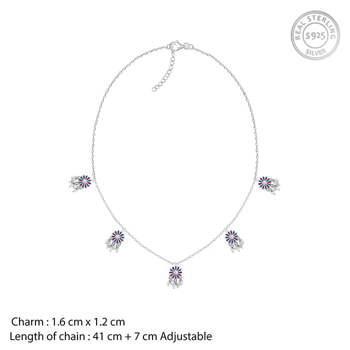 Oxidised Silver Millefleur Necklace Giva