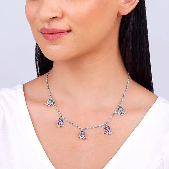 Oxidised Silver Millefleur Necklace Giva