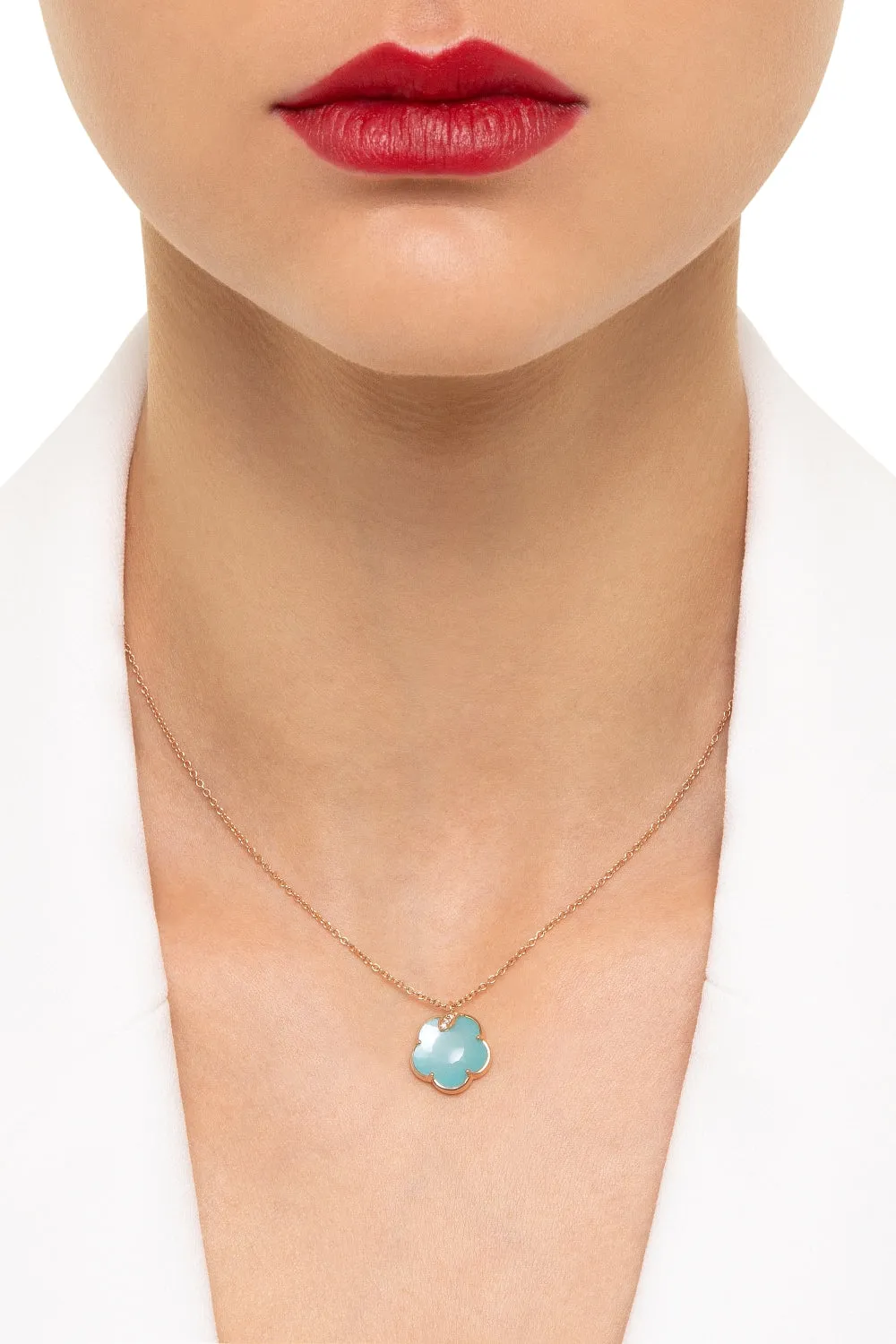 Pasquale Bruni Petit Joli 18ct Rose Gold Diamond Sea Moon Gem Necklace