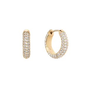 Pavé Crystal Earrings Gold Daniel Wellington