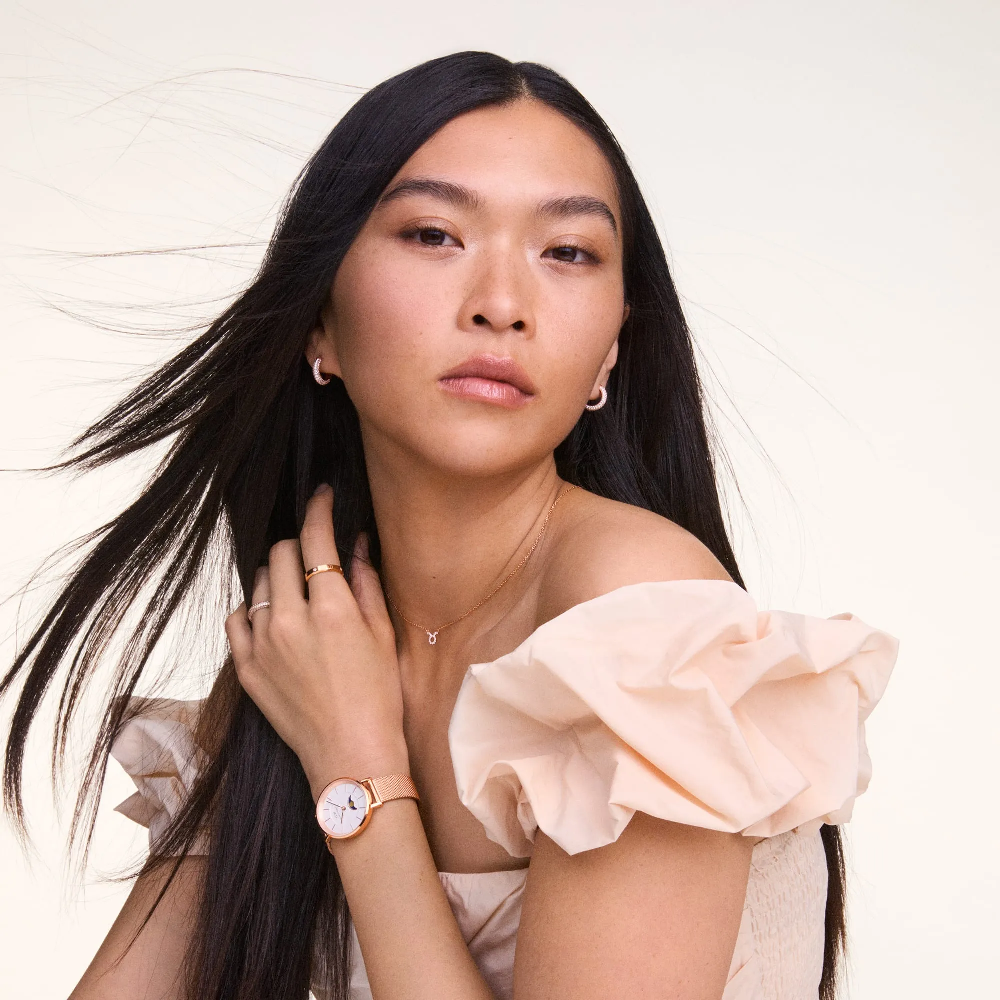 Pavé Crystal Earrings Rose Gold Daniel Wellington