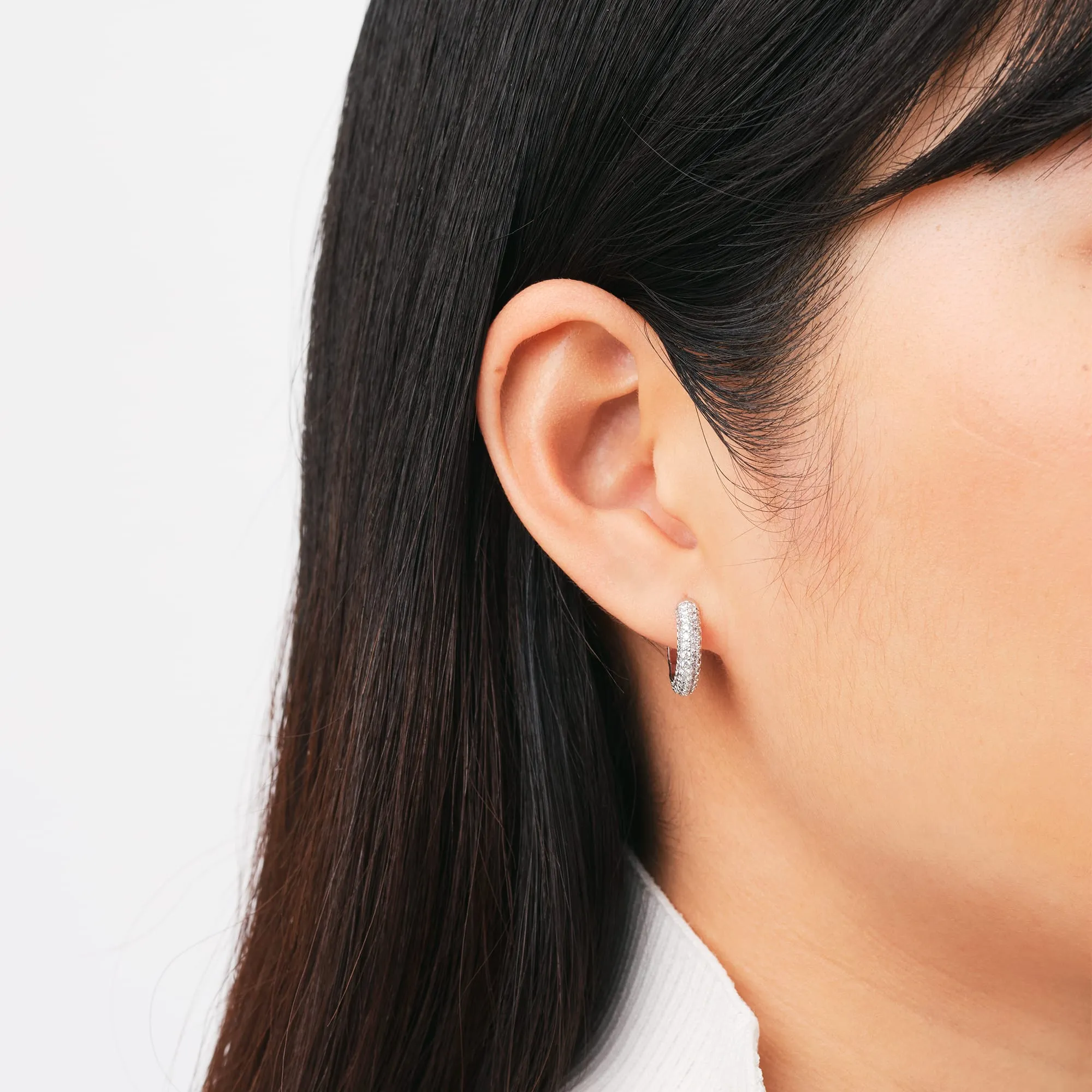 Pavé Crystal Earrings Silver Daniel Wellington