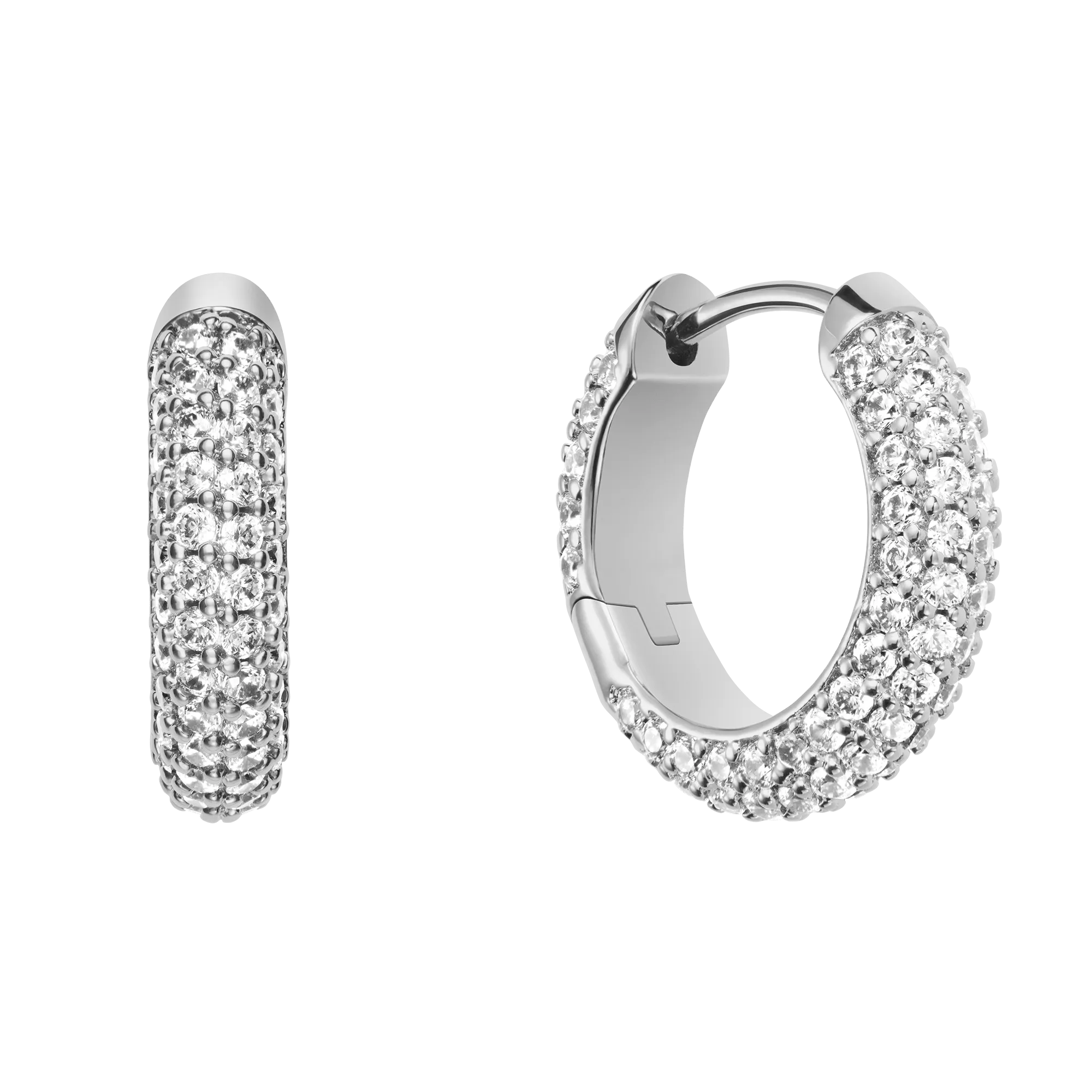 Pavé Crystal Earrings Silver Daniel Wellington
