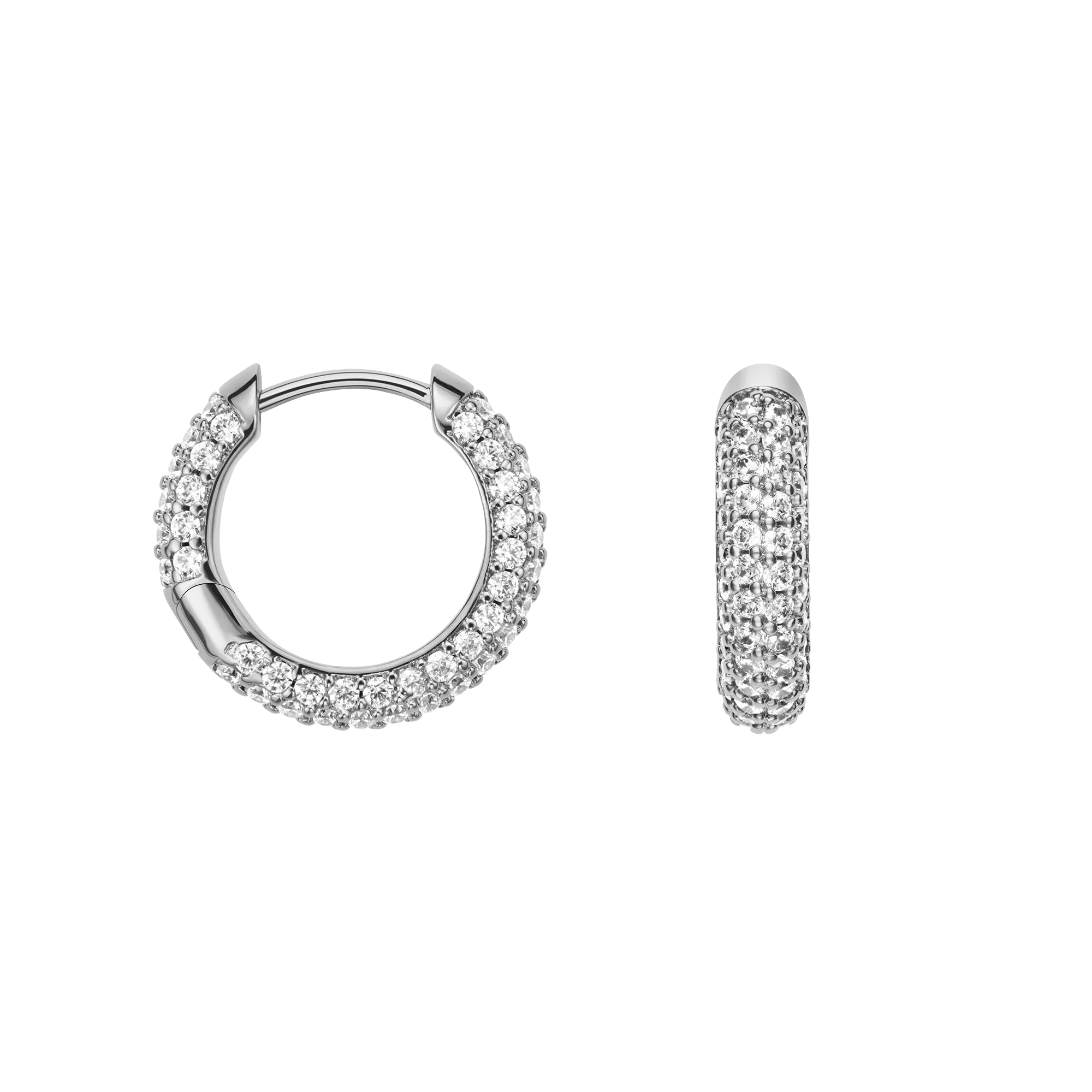 Pavé Crystal Earrings Silver Daniel Wellington