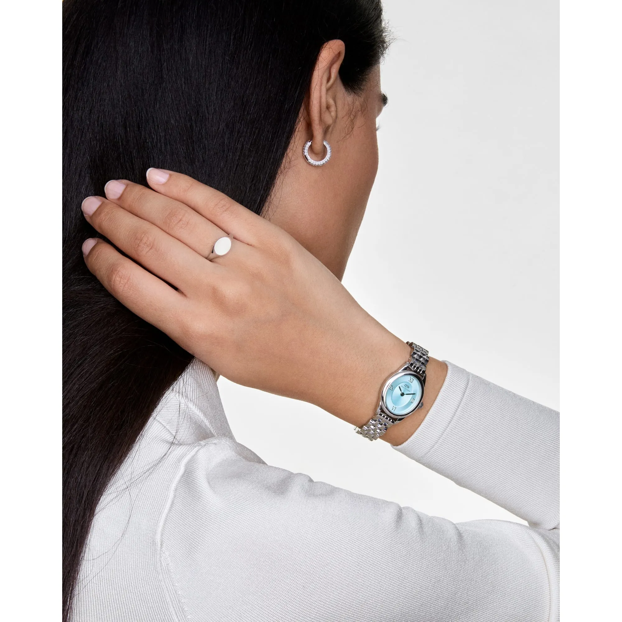 Pavé Crystal Earrings Silver Daniel Wellington