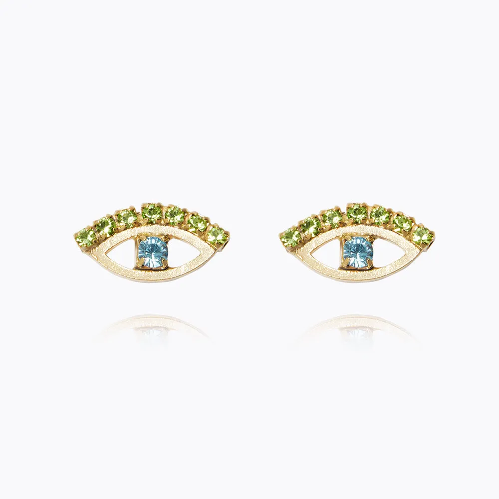 Petite Greek Eye Earrings / Green   Blue Caroline Svedbom
