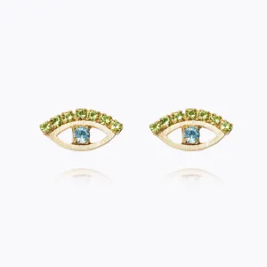 Petite Greek Eye Earrings / Green   Blue Caroline Svedbom