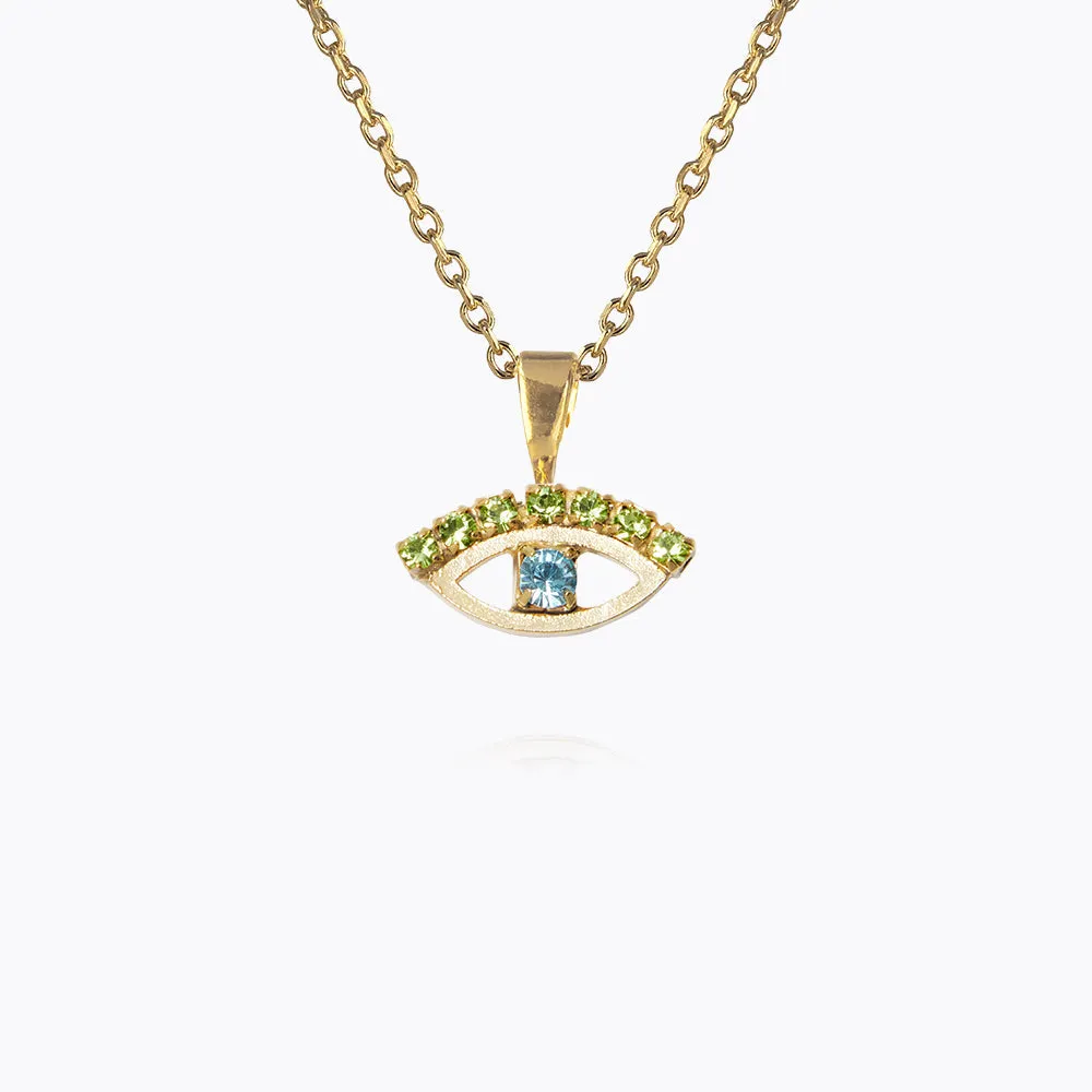 Petite Greek Eye Necklace / Green   Blue Caroline Svedbom