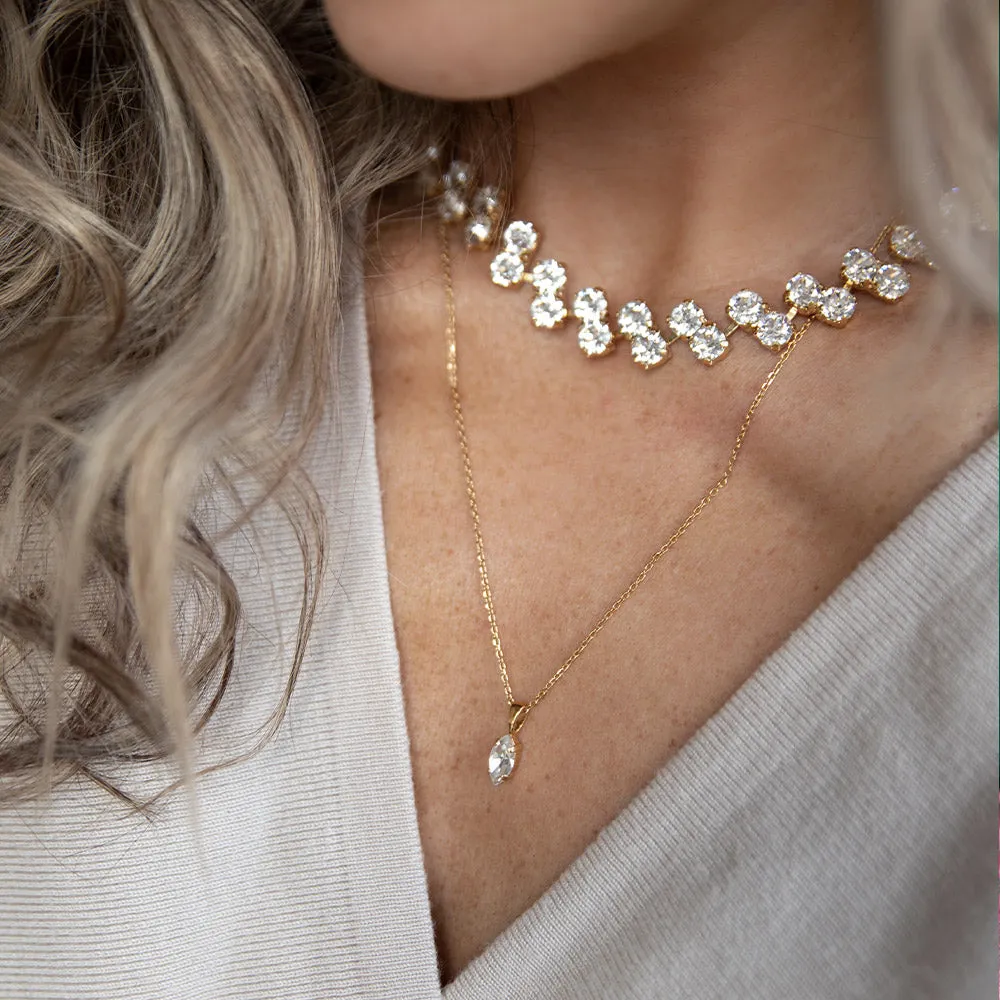 Petite Navette Necklace / Crystal Caroline Svedbom