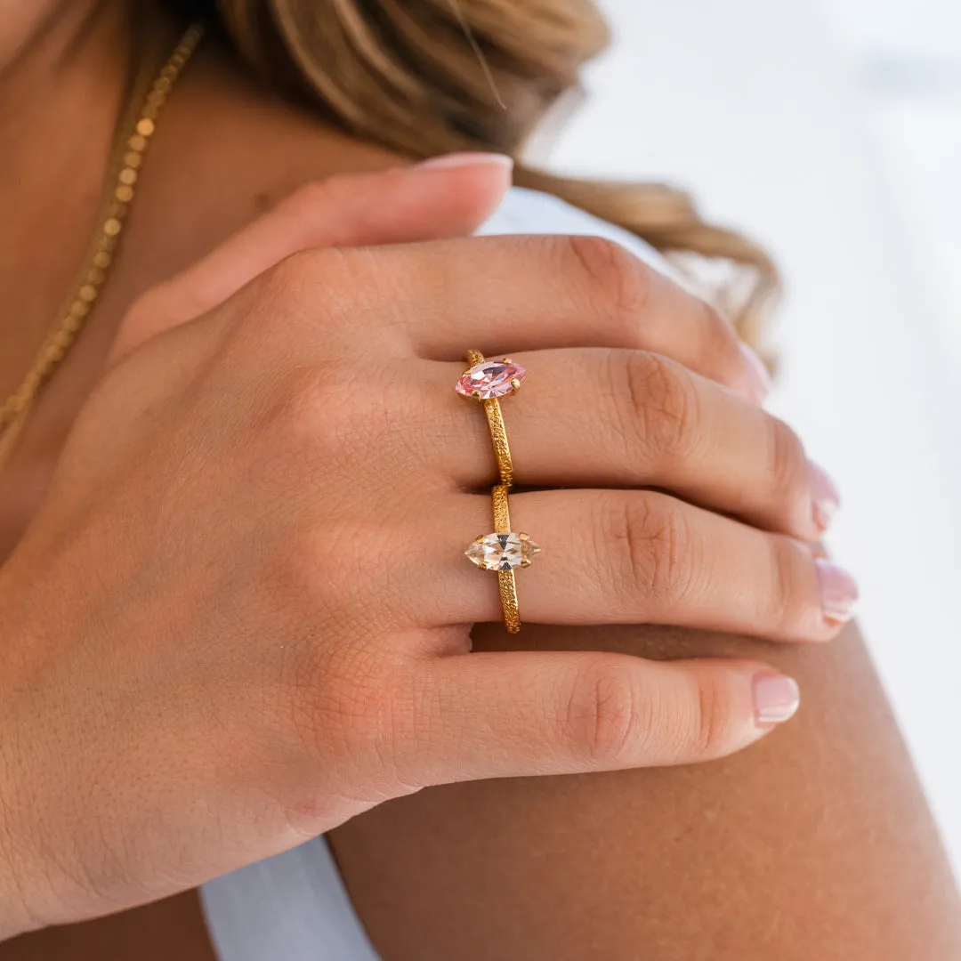 Petite Navette Ring / Light Rose Caroline Svedbom