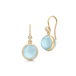 Prime Gold Plated Earrings w. Milky Aqua Crystal