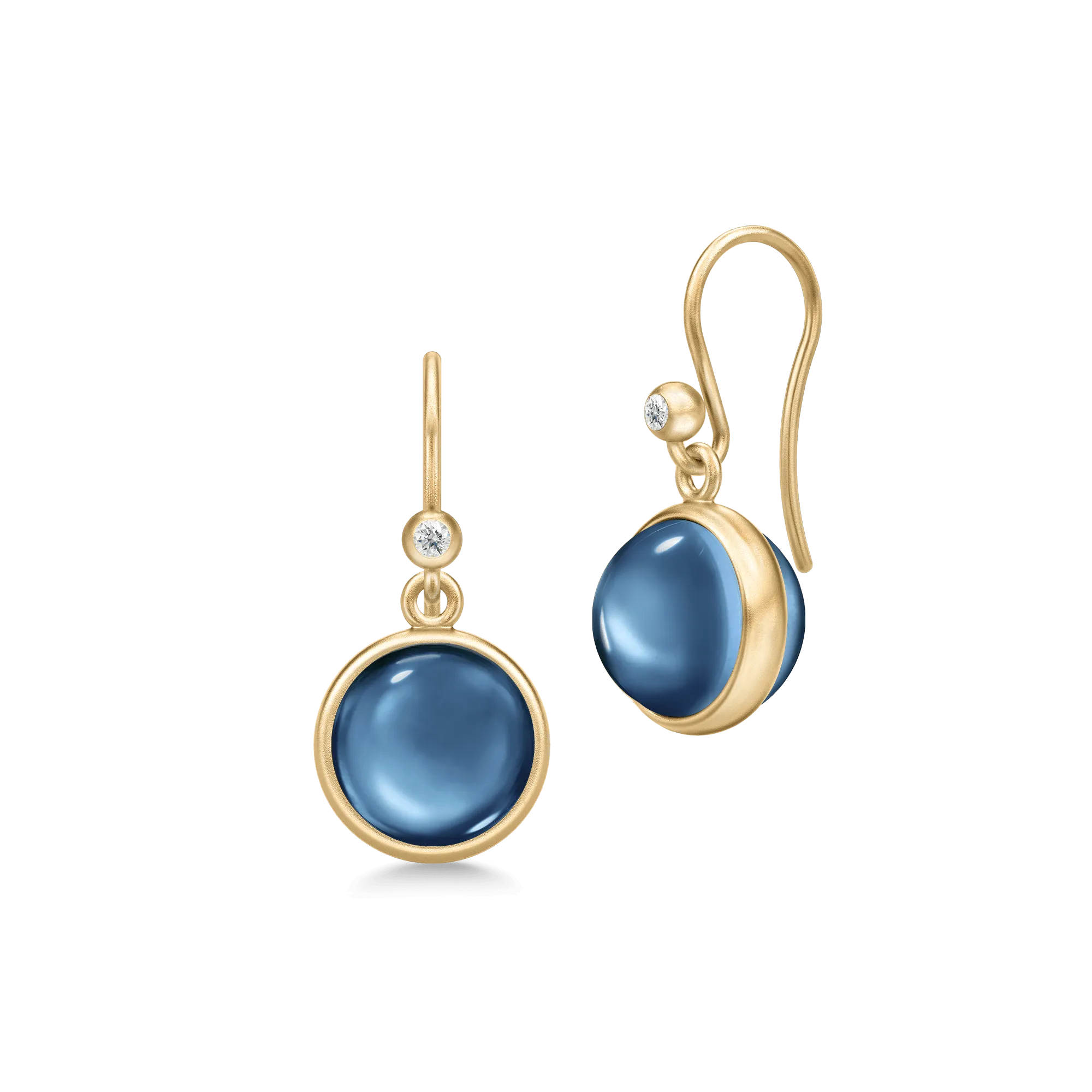 Prime Gold Plated Earrings w. Sapphire Blue Crystal