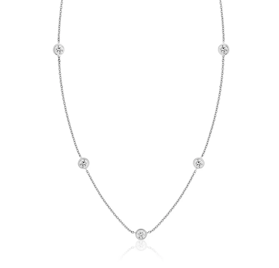 "Diamond By The Yard" Five Lab Grown Diamonds Necklace
