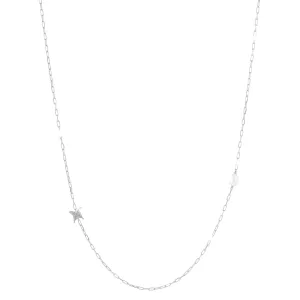 Rebecca Butterfly 925 Silver Necklace With Pearl