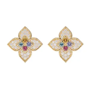 Roberto Coin 18ct Yellow Gold 0.77ct Diamond & Mixed Gemstones Venetian Princess Carnival Stud Earrings