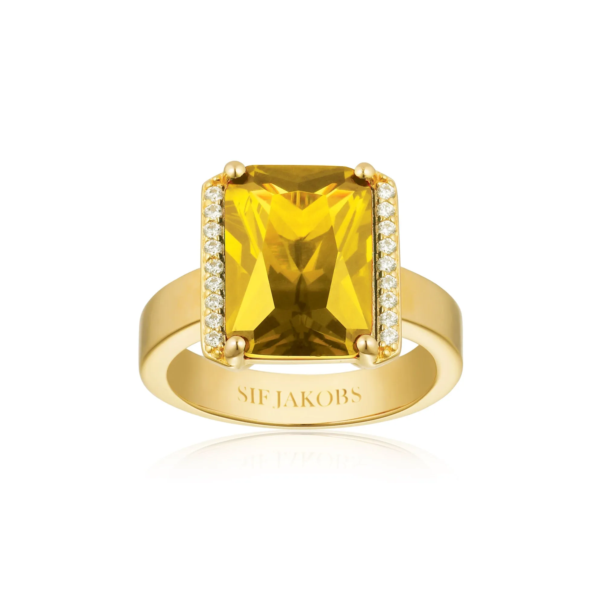 Roccanova X-Grande 18K Gold Plated Ring w. Zirconias