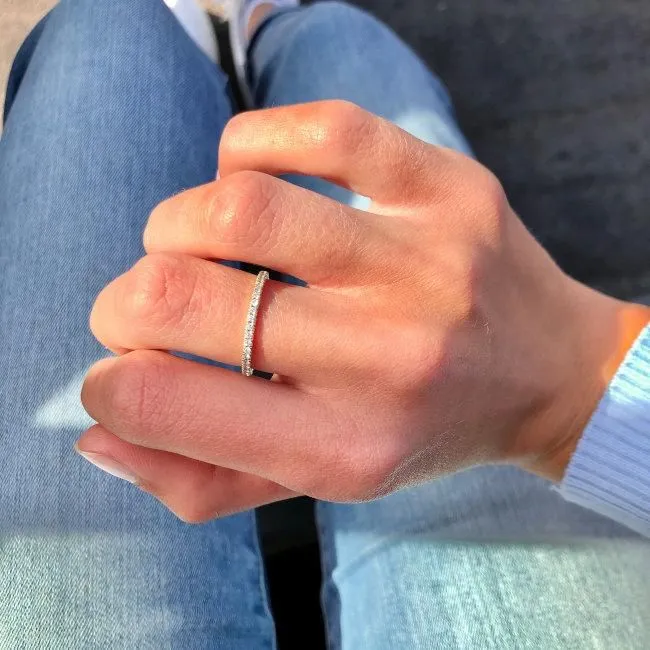 Rock Classic 18K Whitegold Ring w. Diamonds