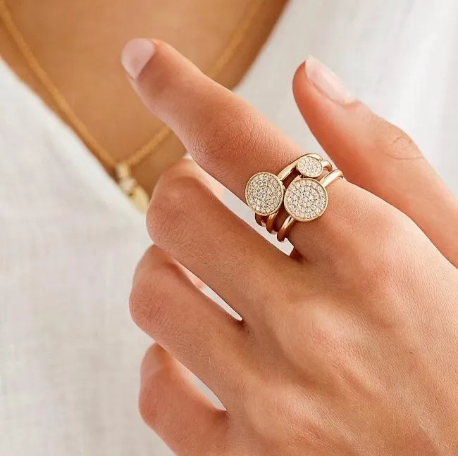 Rock Small 18K Whitegold Ring w. Diamonds