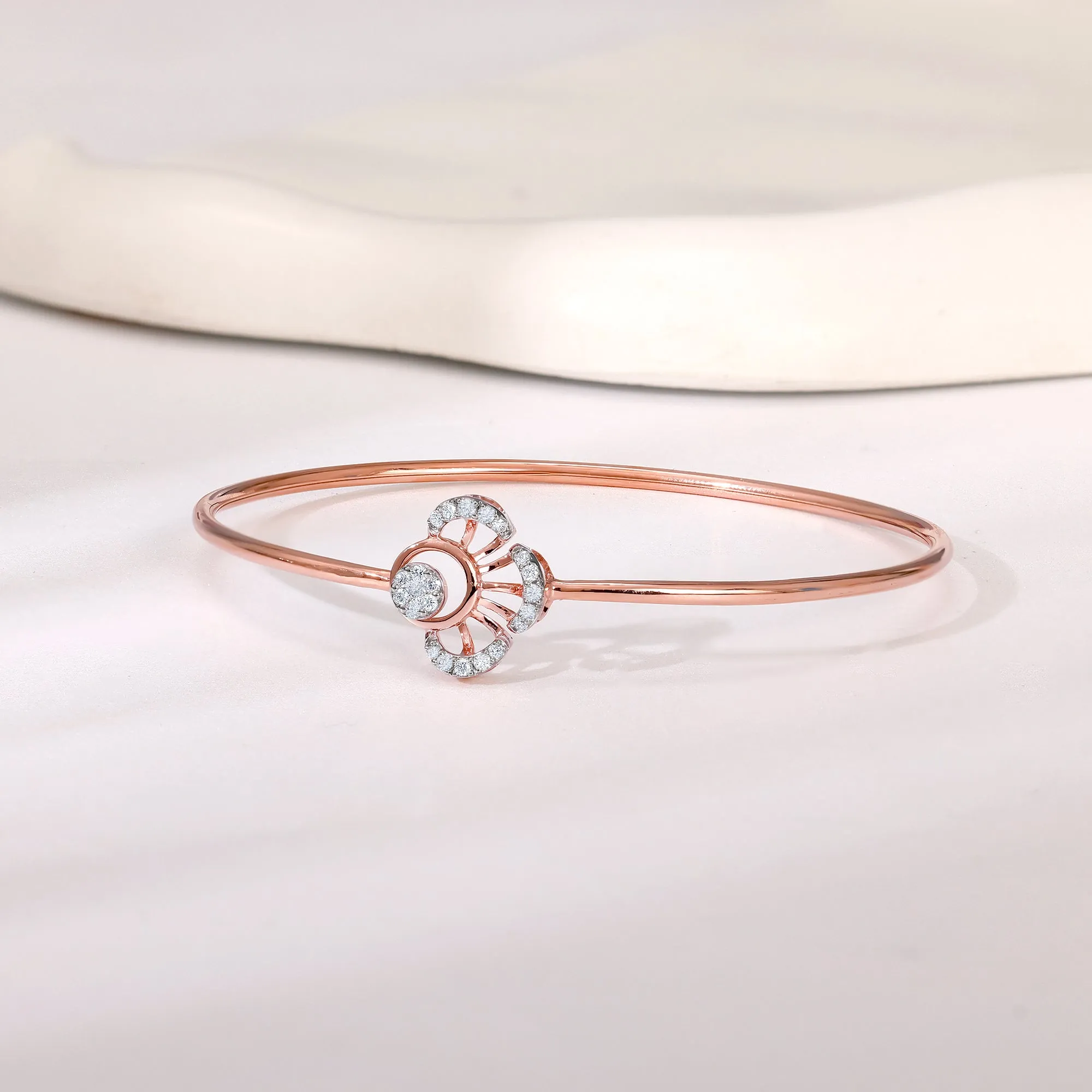 Rose Gold Alhambra Diamond Bangle Giva